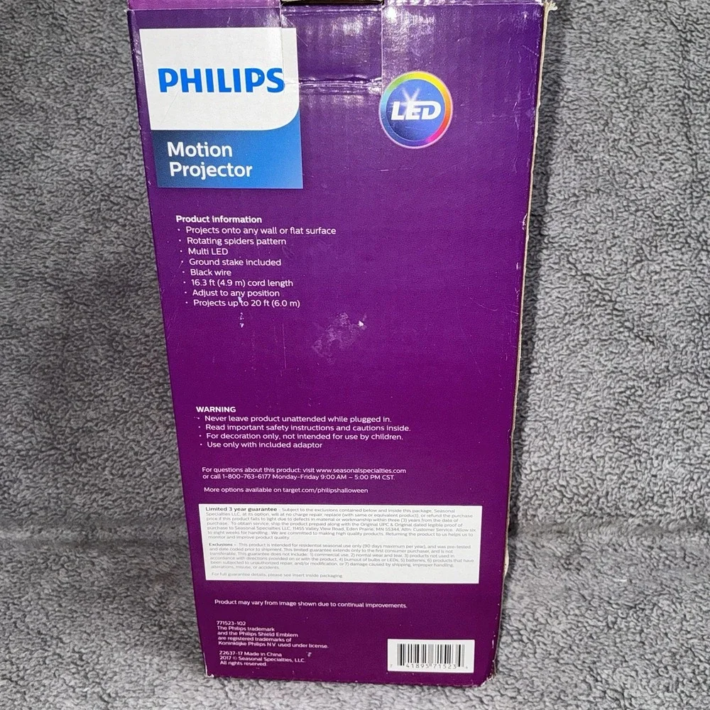 Philips Motion‎ Projector Halloween Rotating Spiders New